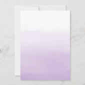 紫グラデーション及び銀ベビー予測カード 招待状 (裏面)