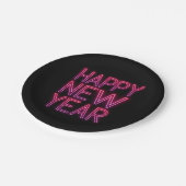 紫グラデーション新年紙プレート ペーパープレート (アングル)