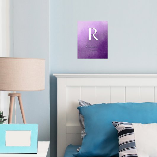 紫グラデーション氏名成立年実在 箔ポスター (インサイチュ (寝室))