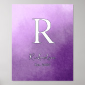 紫グラデーション氏名成立年実在 箔ポスター (正面)