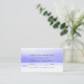 紫グラデーション水色のミニマルアポイントメントカード 予約カード (スタンド正面)