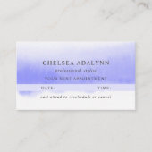 紫グラデーション水色のミニマルアポイントメントカード 予約カード (正面)