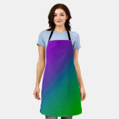 紫グラデーション緑 エプロン (着用した状態)