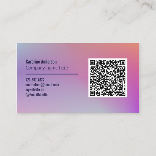 紫グラデーション色 名刺 (裏面)
