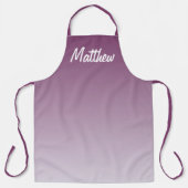 紫グラデーション製パーソナライズされたエプロン エプロン (正面)