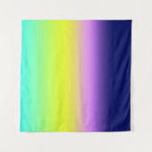 紫グラデーション黄色の緑の春夏のカラーリング タペストリー (正面(横))
