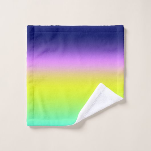 紫グラデーション黄色の緑の春夏のカラーリング バスタオルセット (ウォッシュタオル)