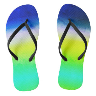 紫グラデーション黄色の緑の春夏のカラーリング ビーチサンダル