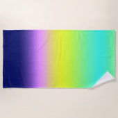 紫グラデーション黄色の緑の春夏のカラーリング ビーチタオル (正面)