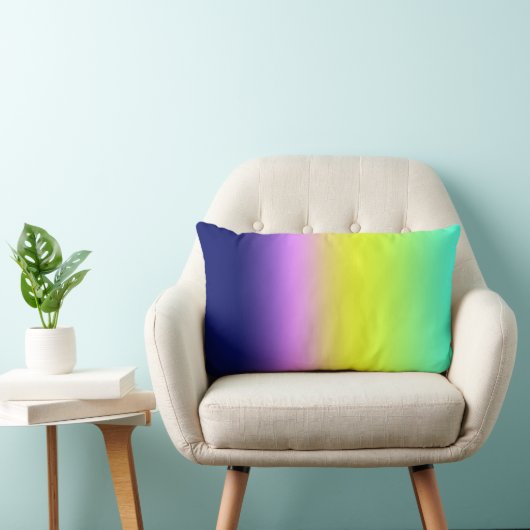 紫グラデーション黄色の緑の春夏のカラーリング ランバークッション (椅子)