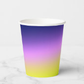 紫グラデーション黄色の緑の春夏のカラーリング 紙コップ (裏面)