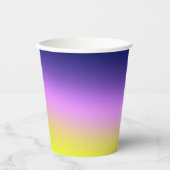 紫グラデーション黄色の緑の春夏のカラーリング 紙コップ (正面)