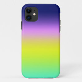 紫グラデーション黄色の緑の春夏のカラーリング iPhone 11 ケース