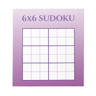 紫グラデーション6x6sudokuグリッドテンプレート ノートパッド