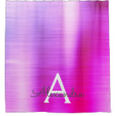 紫グラムメタリックモノグラム シャワーカーテン (正面)