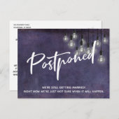 紫グランジのエジソンの灯り結婚は ポストカード (正面/裏面)