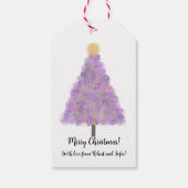 紫グリッターのクリスマスツリー ギフトタグ (裏面)