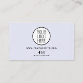 紫グリッターサロンスパロイヤリティカードとロゴ 名刺 (裏面)