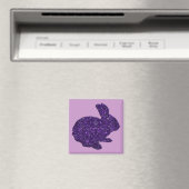 紫グリッターシルエットイースターバニーマグネット マグネット (インサイチュ (食洗機))