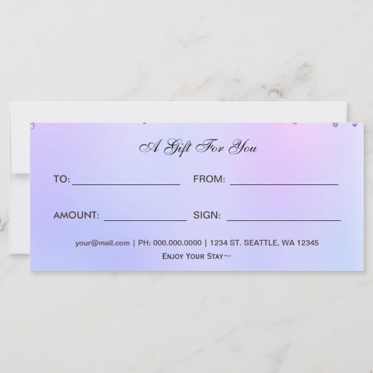 紫グリッタードリップサロン及びスパギフト券 (裏面)