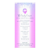 紫グリッタードリップストロベリースイーツデザートメニュー ラックカード (正面)