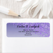 紫グリッターモダン勾配差出人住所 ラベル (インサイチュ)