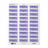 紫グリッターモダン勾配差出人住所 ラベル (フルシート)