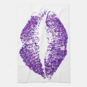 紫グリッター唇#2 キッチンタオル (縦)