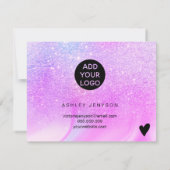 紫グリッター大理石のロ感謝していゴの順序 サンキューカード (裏面)