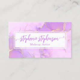 紫グリッター水彩ファッションスタイリストモダン 名刺