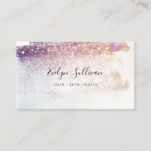 紫グリッター水彩名刺