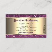 紫グリッター発光スター縁ど金ゴールド人気がある 名刺 (裏面)