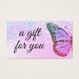 紫グリッター蝶デザインギフトカード