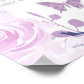 紫グリッター蝶誕生日マイルストーンポスター ポスター (角)