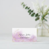 紫グリッター金ゴールド水彩名刺 名刺 (スタンド正面)