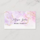 紫グリッター金ゴールド水彩名刺 名刺 (正面)