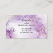 紫グリッター金ゴールド水彩名刺 名刺 (裏面)