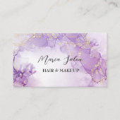 紫グリッター金ゴールド水彩名刺 名刺 (正面)