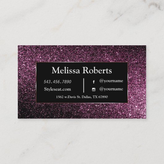 紫グリッター 名刺 (裏面)