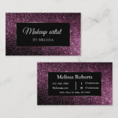 紫グリッター 名刺 (正面/裏面)