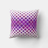 紫グリッドグラフィックモダンモノグラムの濃淡 クッション (裏面)