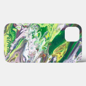 紫グリーンイエローホワイト抽象芸術 Case-Mate iPhoneケース (裏面 (横))