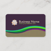 紫グリーンリボン名刺 名刺 (裏面)