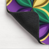 紫グリーン金ゴールドマルディグラスカラー模様 マウスパッド (コーナー)