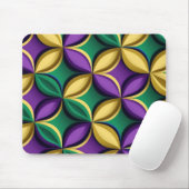 紫グリーン金ゴールドマルディグラスカラー模様 マウスパッド (マウス)