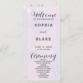 紫グレーと白のモダン結婚式 プログラム (正面/裏面)