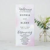 紫グレーと白のモダン結婚式 プログラム (スタンド正面)