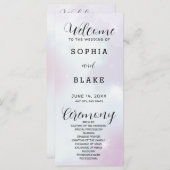 紫グレーと白のモダン結婚式 プログラム (正面/裏面)