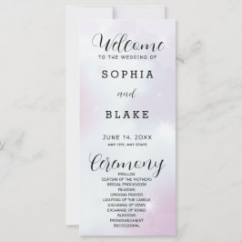 紫グレーと白のモダン結婚式 プログラム