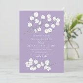 紫グレーシルバーの緑のユーカリ結婚プス 招待状 (スタンド正面)